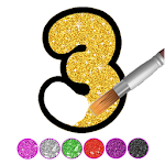 Glitter Number and letters coloring Book for kids Apk