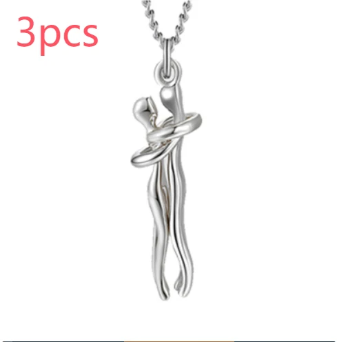Collar de Amor Abrazo Unisex Joyería Parejas Cadena Clavícula Simple Regalo San Valentín Amantes. Un gesto de cariño para él y ella.