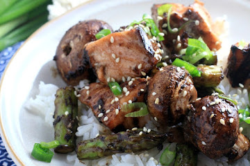 Sweet Balsamic Salmon Kabobs
