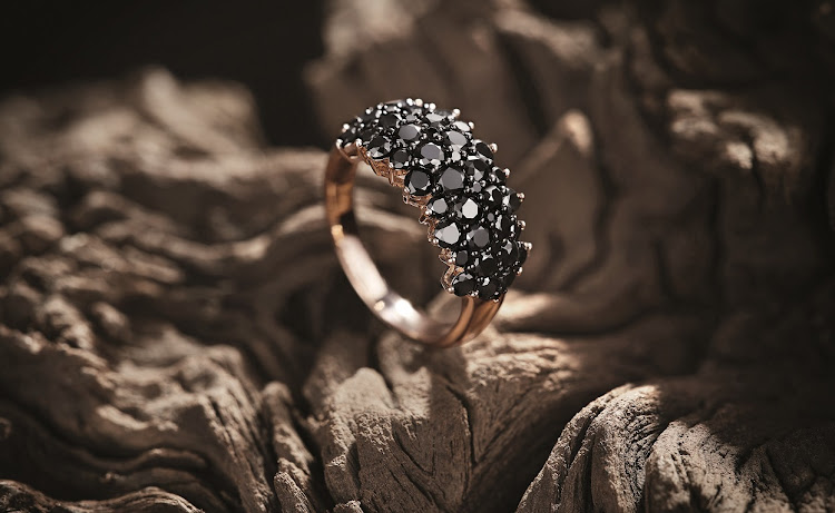 A showstopping black diamond ring from American Swiss.