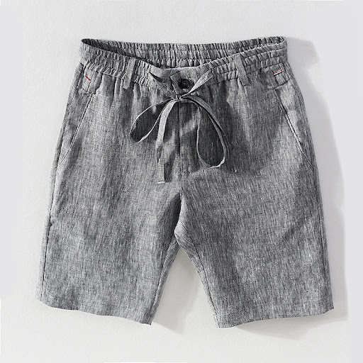 Title 7, Comfortable Linen Mid Rise Solid Work Shorts Ca...