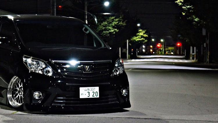アルファードの黒塗りアルファード・外に居た方が涼しい・なんとなく撮影・生脚・洗車好きな人と繋がりたいに関するカスタム事例の投稿画像2枚目