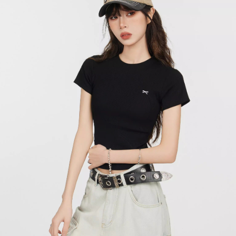 Title 2, American-style Black Shoulder Short Sleeve
