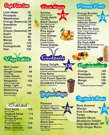 Truly Fresh menu 