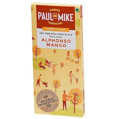 Paul And Mike Fine Milk Chocolate With Alphonso Mango 68 Gm