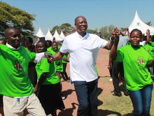 Karachuounyo MP James Rege as he rolled out NYS projects in his constituency, May 27, 2017. /ROBERT OMOLLO