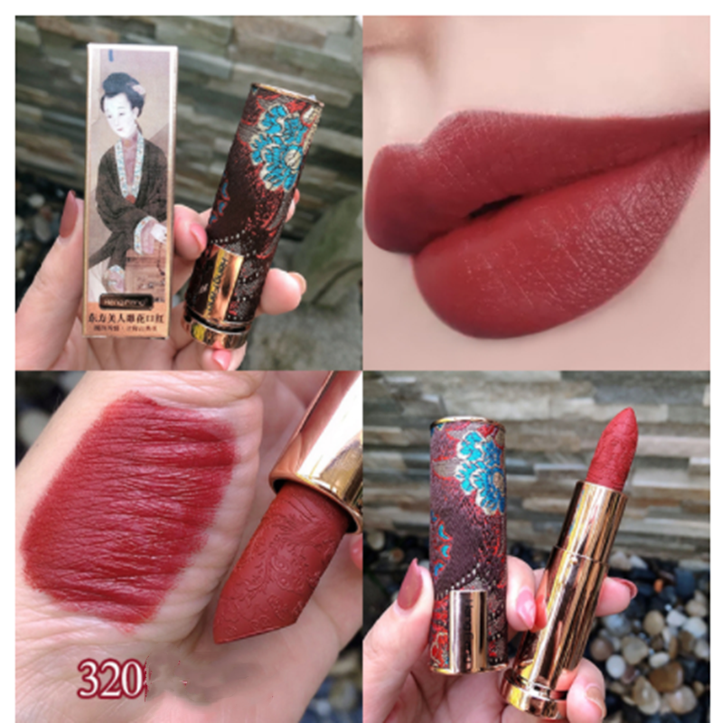 Chinese Stijl Uitgesneden Lippenstift Set Mat en Hydraterend, voor Zachte en Gekleurde Lippen met Intense Hydratatie en Langdurige Kleur.