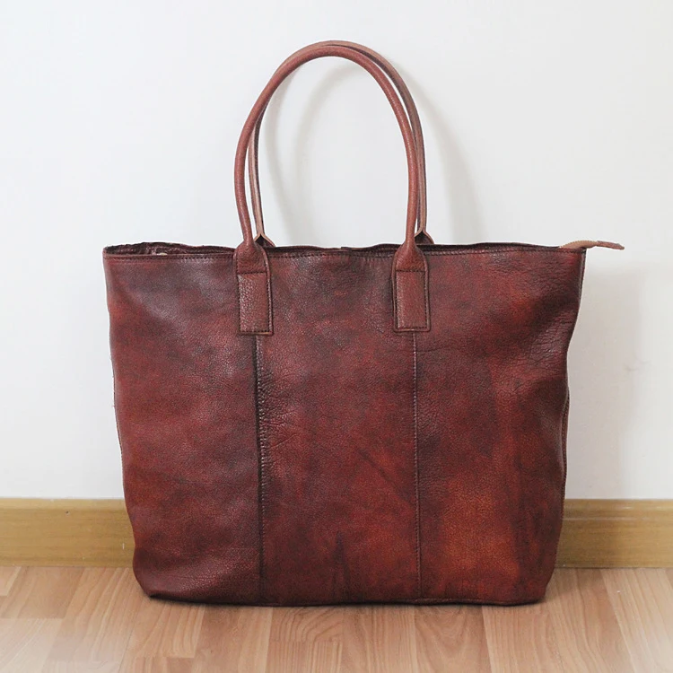 Title 6, Bolsa de ombro feminina em couro de vaca, grand...