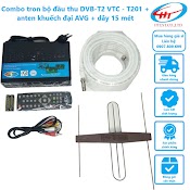 Combo Tron Bộ Đầu Thu Dvb - T2 Vtc - T201 + Anten Khuếch Đại Avg + Dây 15 Mét - Hàng Chính Hãng.