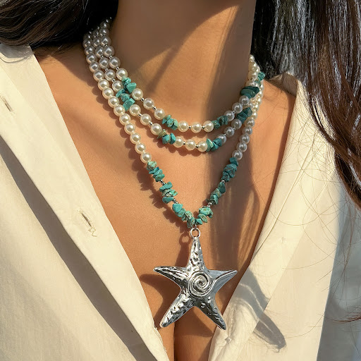 Title 7, Exaggerated Starfish Large Pendant Womens Neck...