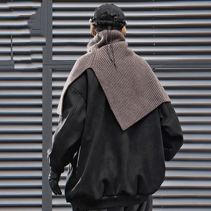 Veste Cardigan Homme en Daim Col Rond Ample et Décontracté avec Écharpe Gratuite. Confort et élégance assurés