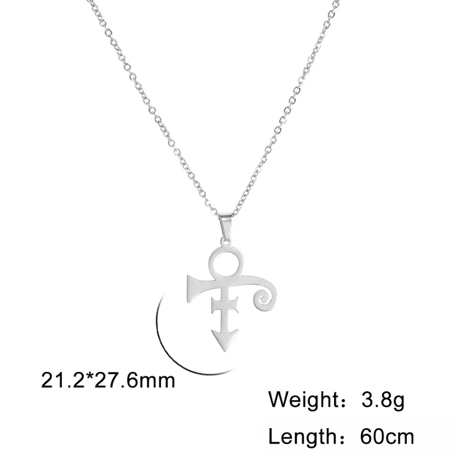 Collier pendentif simple vintage symbole en acier inoxydable, un bijou intemporel et élégant, résistant et parfait pour toutes les tenues.