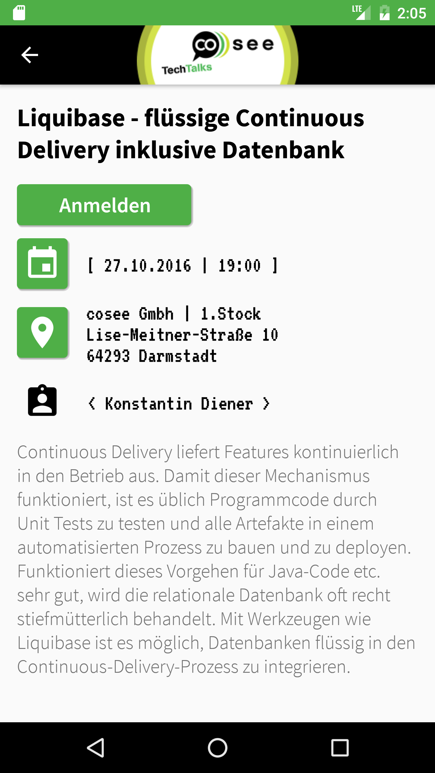 Android application TechTalks screenshort