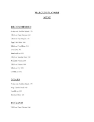 Malgudi Flavors menu 4