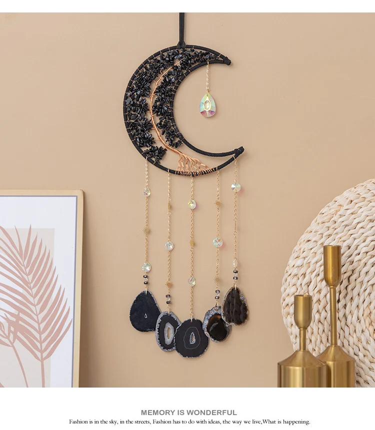 Baum des Lebens Wand Mond Anhänger, Dekorative Wandkunst, Perfekt für Meditation und Entspannung, Mystisches Design.