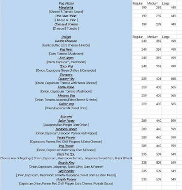 Domi Pizza 24X7 menu 