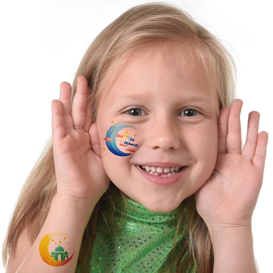Waterdichte Maan Tattoo Transfer Stickers. Geniet van langdurige, waterbestendige maanontwerpen voor een unieke en boeiende uitstraling.