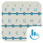 Simple Blue Wood Keyboard  Icon