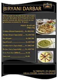 Biryani Darbar menu 1