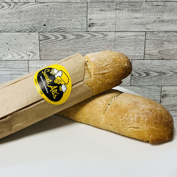 Our new baguette is the talk of the gf community!  Crusty, chewy, soft textures with deep yeasty bread-y flavor.  It's absolutely not to be missed.  (And it's plant based- dairy-free & egg-free!)