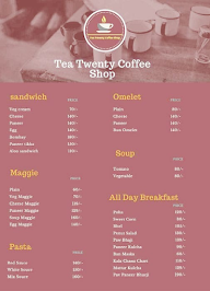 Tea Twenty Coffee Shop menu 1