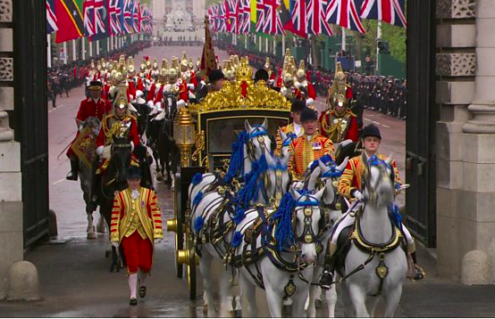 The Coronation procession to Westminster Abbey i