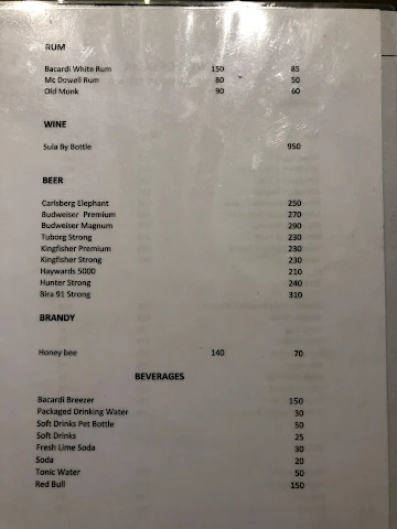 Jewels Of India menu 