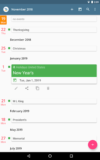 aCalendar - Android Calendar