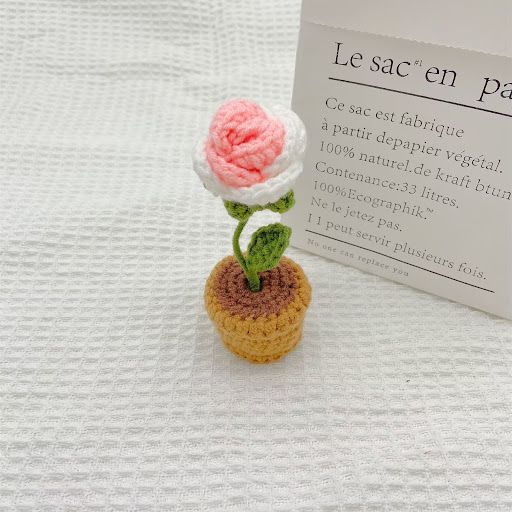 Title 4, Hand-woven mini potted office decorations with ...