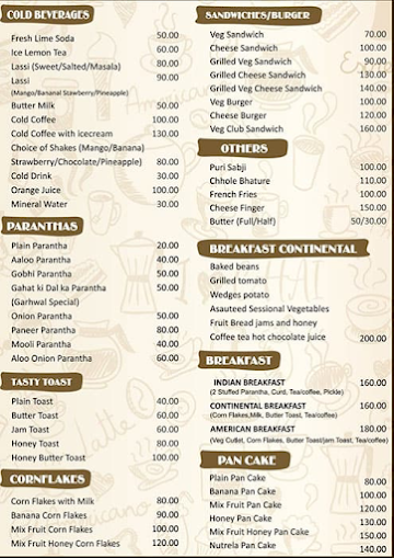 Ganesha Restaurant menu 