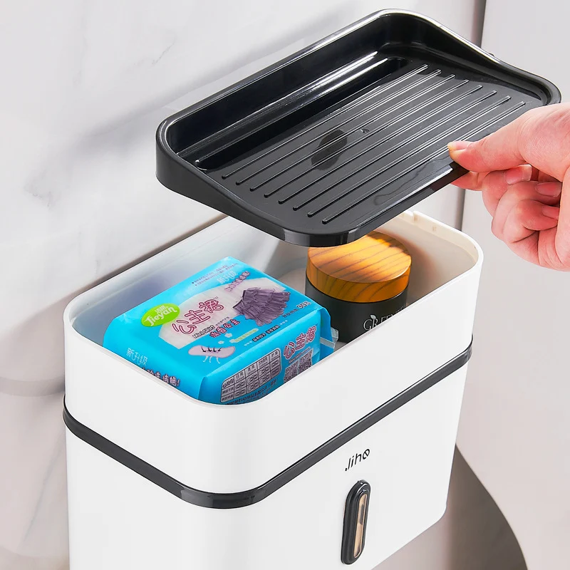 Creative Waterproof Toilet Paper Pumping Roll Paper Hand Box keeps your toilet paper dry, accessible, and adds a modern 