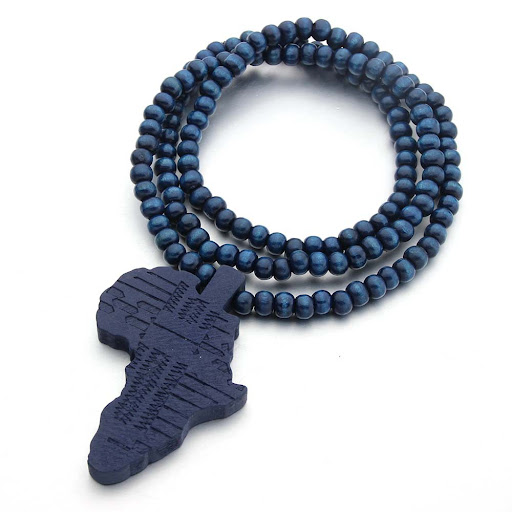 Title 10, Africa Map Wooden Pendant Ornament Necklace, a ...