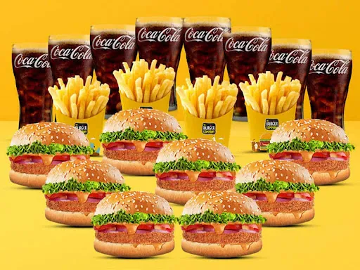 8 Tandoori Chicken Burger With 4 Salted Fries And 8 Pepsi [250 Ml]