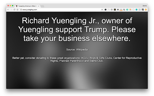 Dont Support Trump Supporters chrome extension