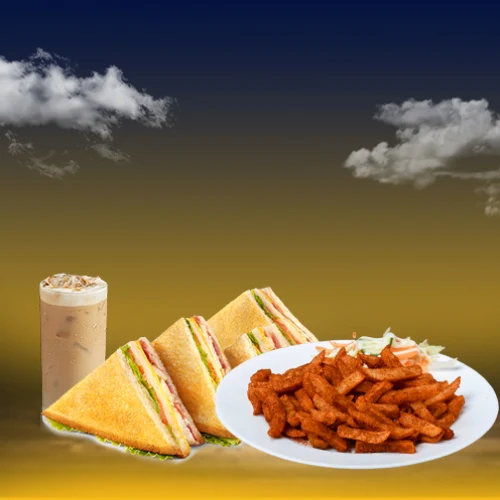 1 Club Sandwich (3lyr) + 1 Peri Peri Fries + 1 Cold Coffee