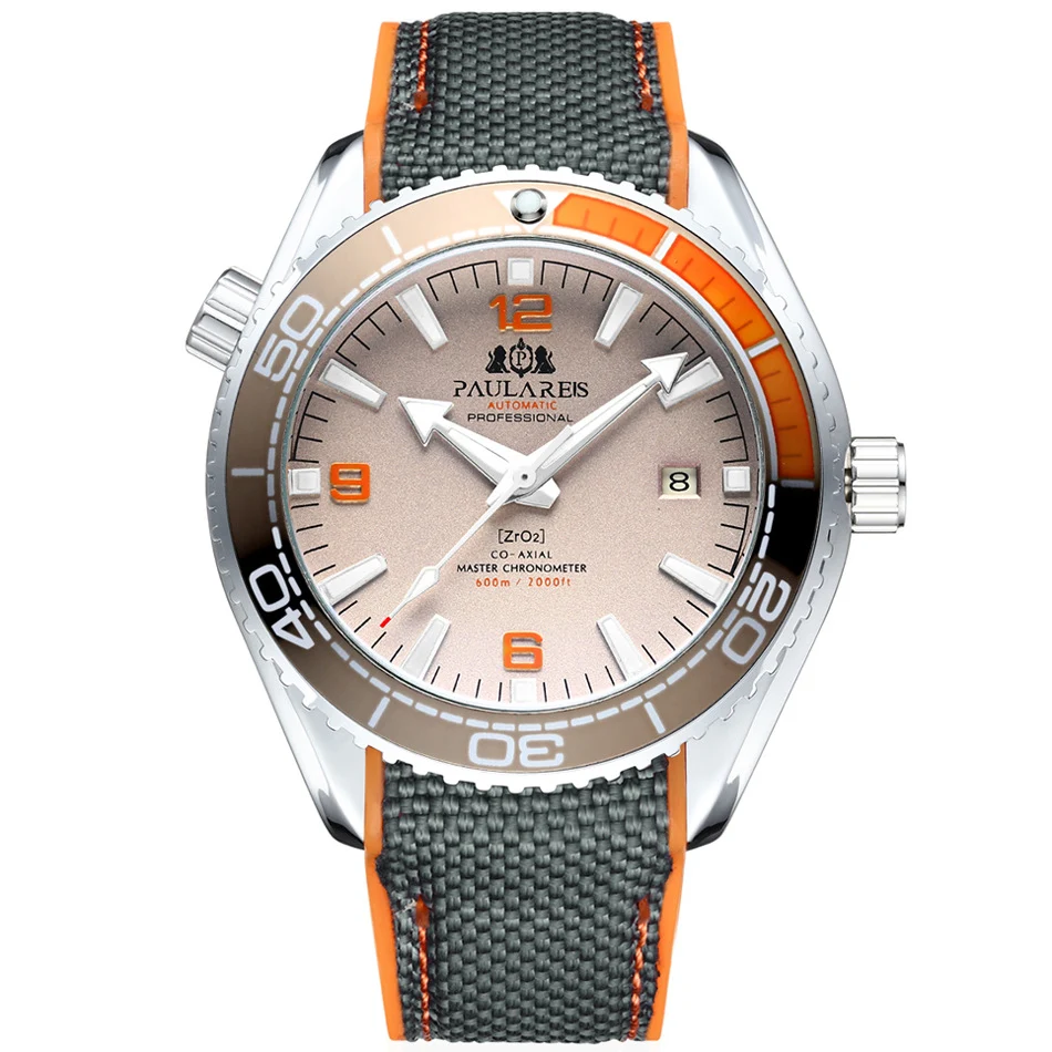PAULAREIS Herenhorloge, automatisch mechanisch, lichtgevend, canvas en rubberen band – Perfect voor dagelijks gebruik met stijl