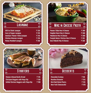 Firangi Bake menu 