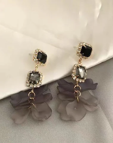 Elegantes Pendientes de botón con a - 2