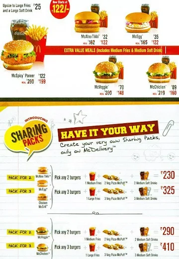 McDonald's menu 