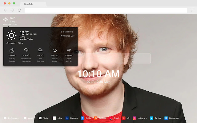 Ed Sheeran Pop Star HD New Tabs Theme