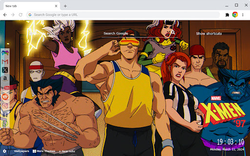 X-men 97 Marvel Wallpapers New Tab Extension