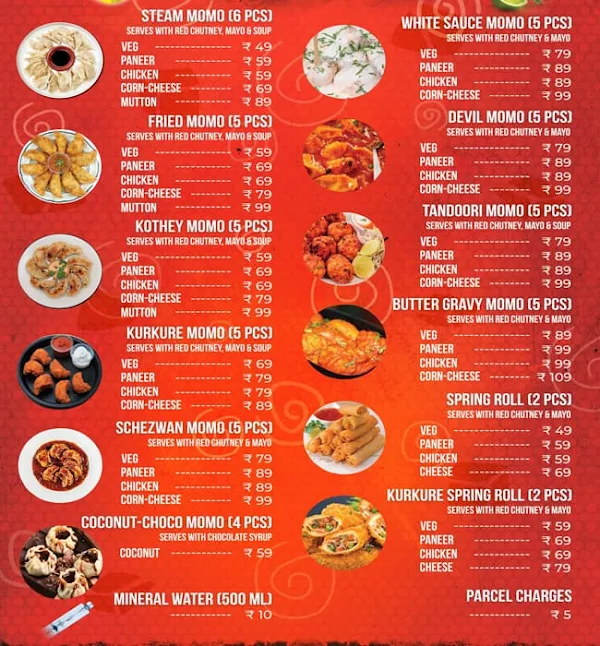 Momo Fiesta menu 