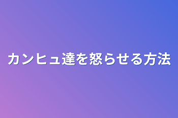 カンヒュ達を怒らせる方法