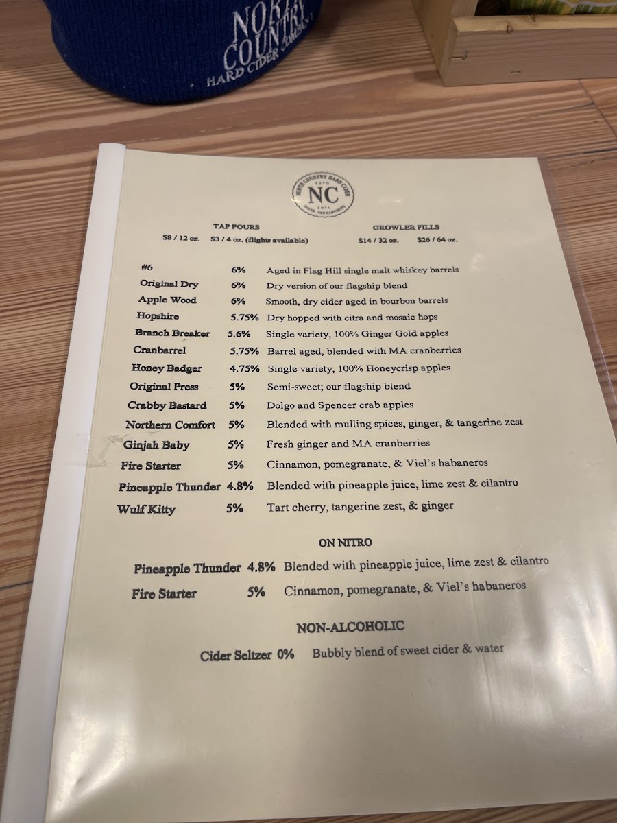 The front of menu