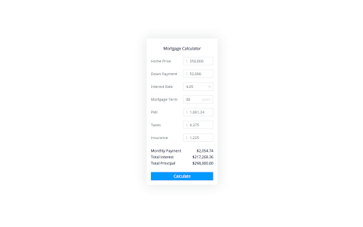 Mortgage Calculator with PMI and Taxes