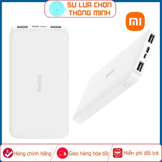 Sạc Dự Phòng Xiaomi Redmi 10000Mah & 20000Mah - 2 Cổng Usb - Tốc Độ Sạc Nhanh - Chống Va Đập Tốt - Hàng Chính Hãng