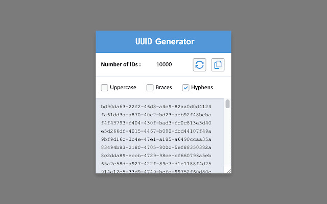 UUID Generator chrome extension