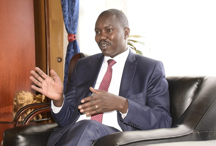 Governor Jackson Mandago of Uasin Gishu speaking at his office in Eldoret on July 2.