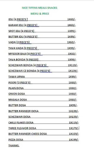 Nice Tiffin And Fast Food Centre menu 1