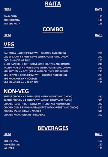 Theka Khane Ka menu 